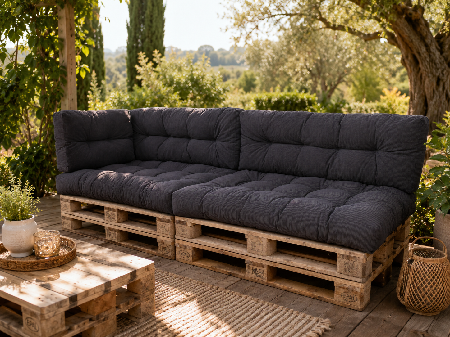 TexDeko Garden Cord Palettenkissen aus weichem Cordstoff TexDeko Garden Cord Palettenkissen aus weichem Cordstoff