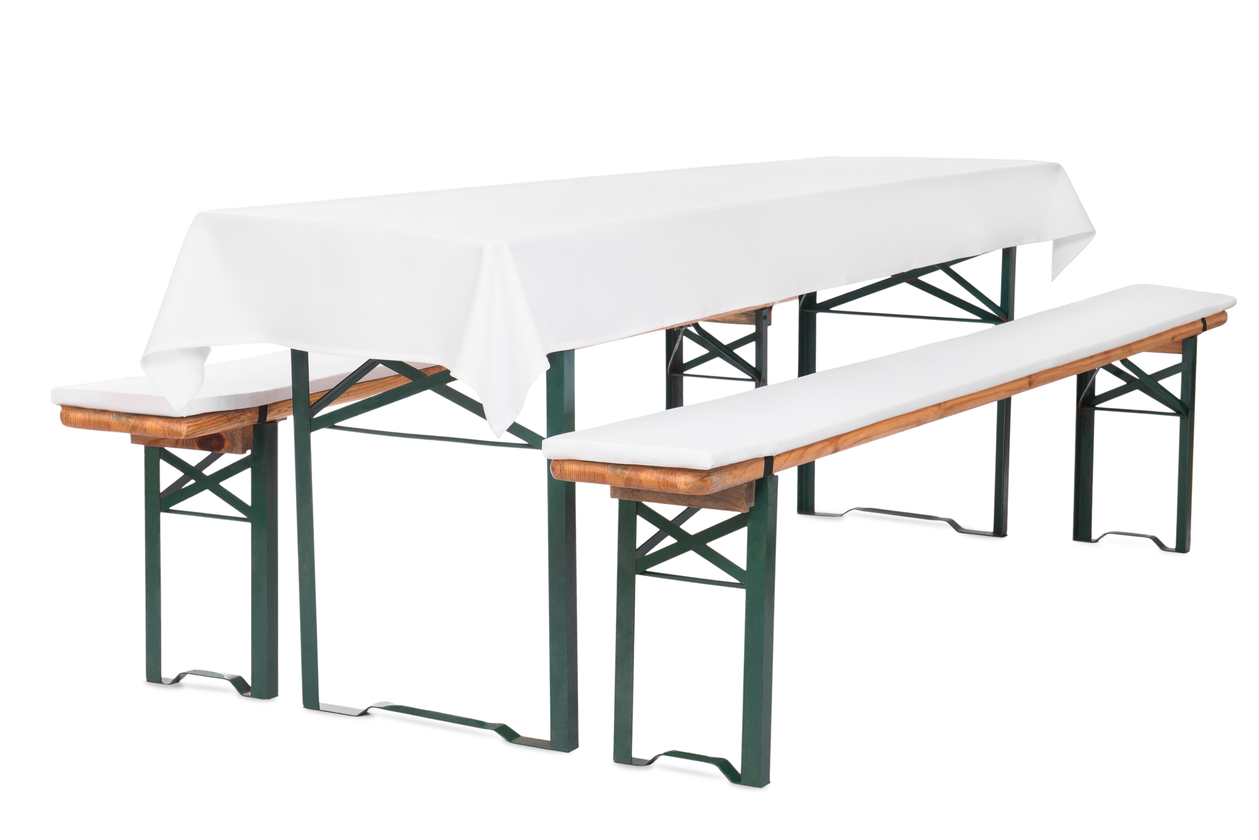Bierbankauflagen mit Tischdecke 2,2cm hoch 3TLG Set