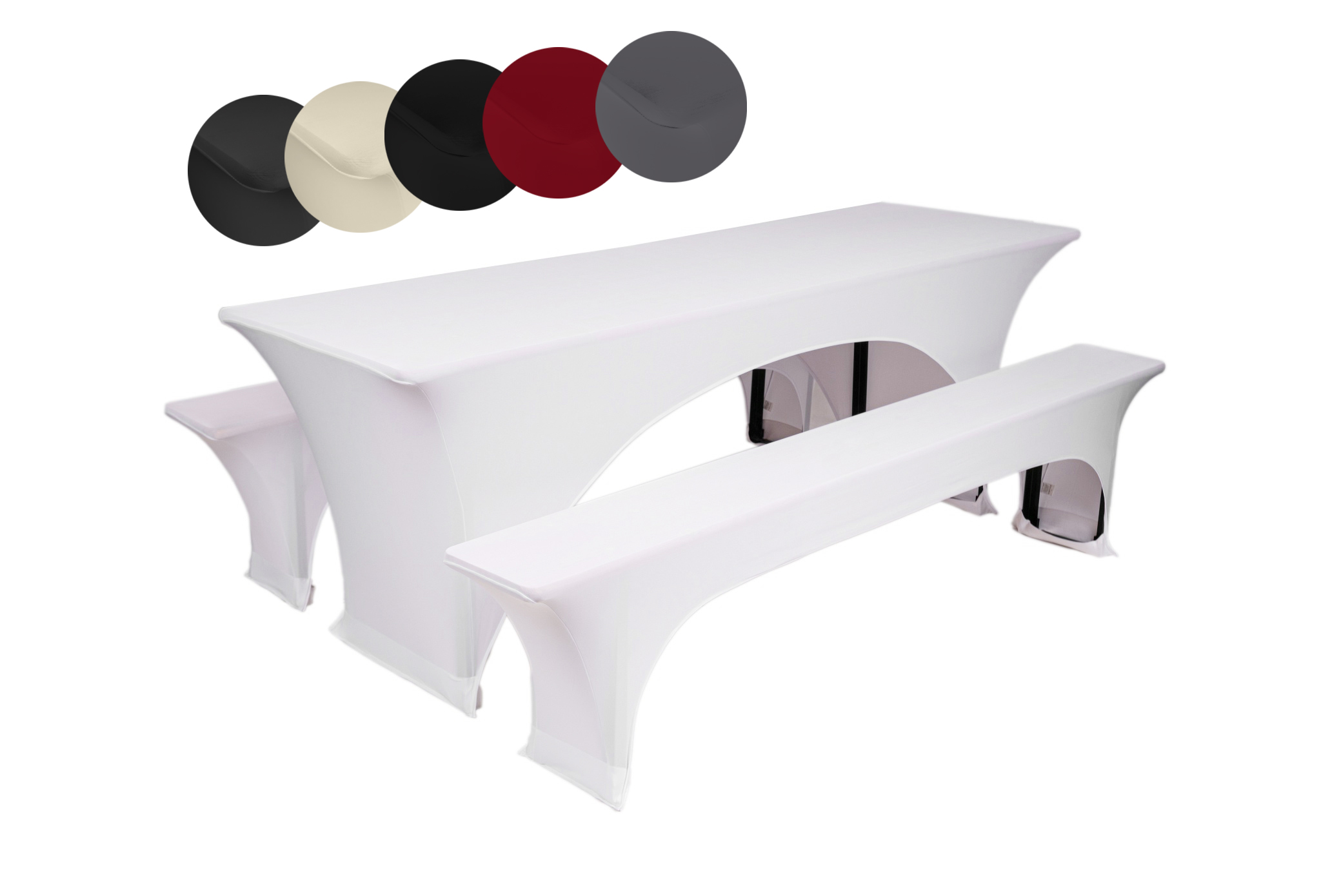 Stretch Hussen für Bierzeltgarnitur Set 220cm Stretch Hussen für Bierzeltgarnitur Set 220cm