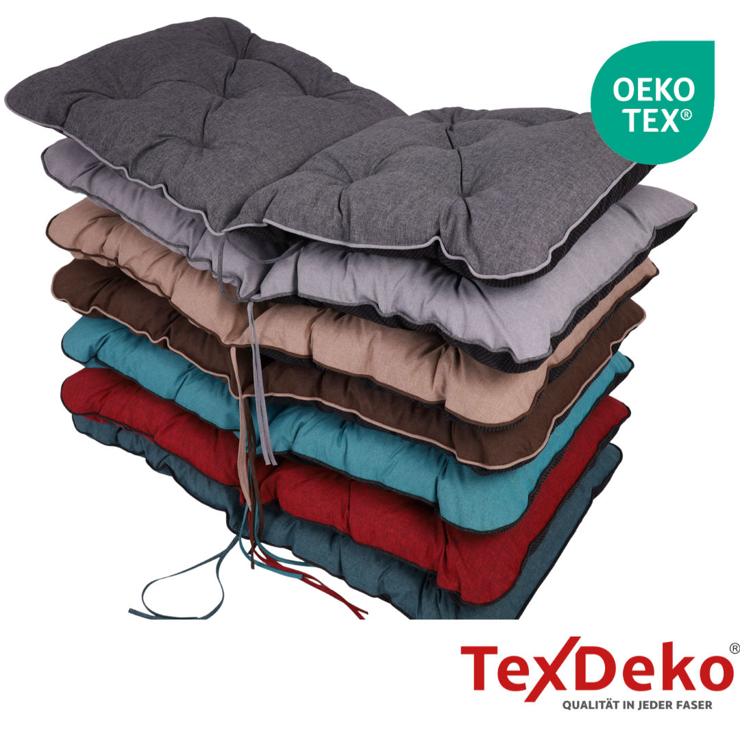 TexDeko Ecolen Gartenstuhlauflage 80 × 40 cm Niedriglehner gesteppt, wasserabweisend TexDeko Ecolen Gartenstuhlauflage 80 × 40 cm Niedriglehner gesteppt, wasserabweisend