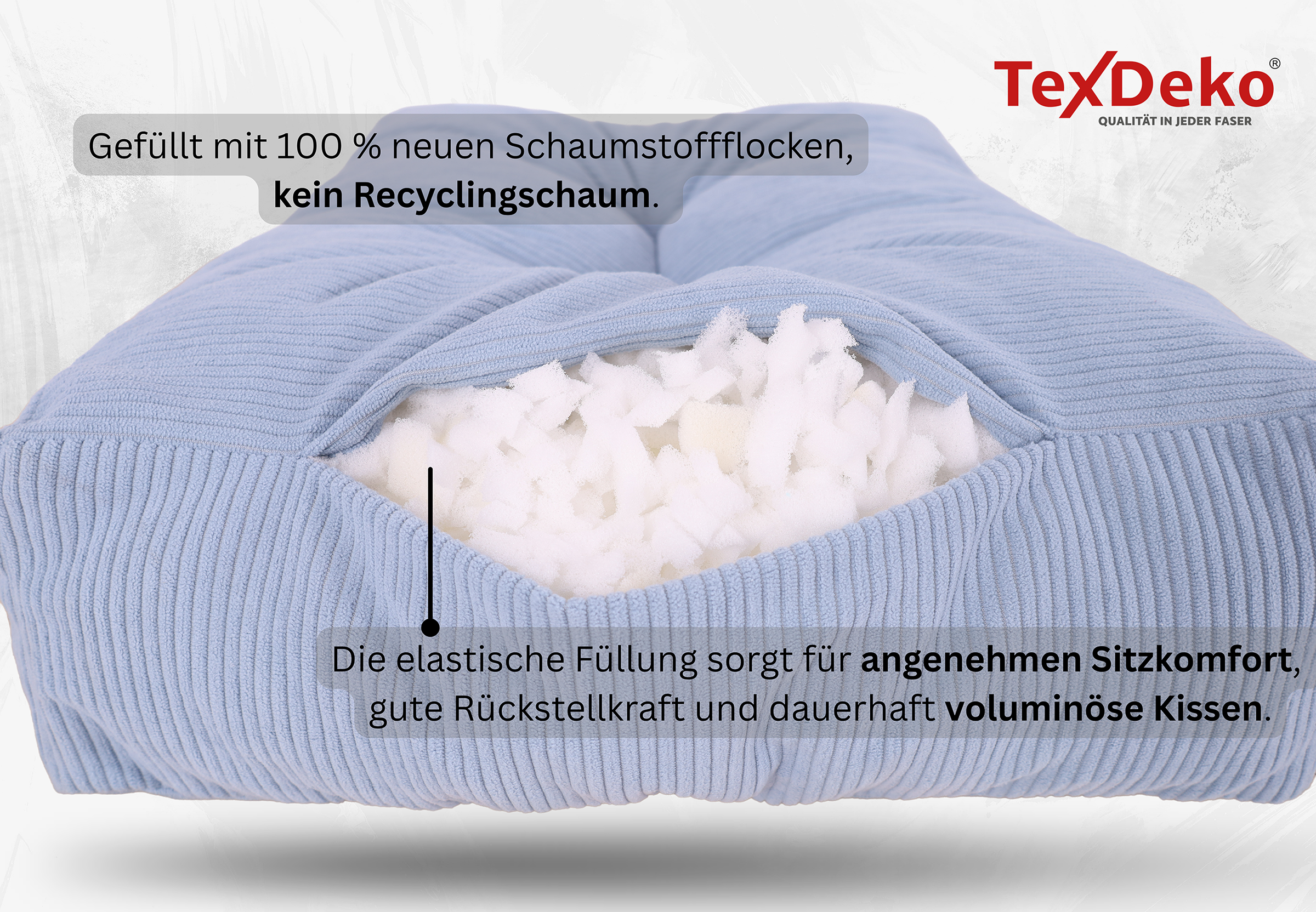 TexDeko Garden Cord Palettenkissen aus weichem Cordstoff