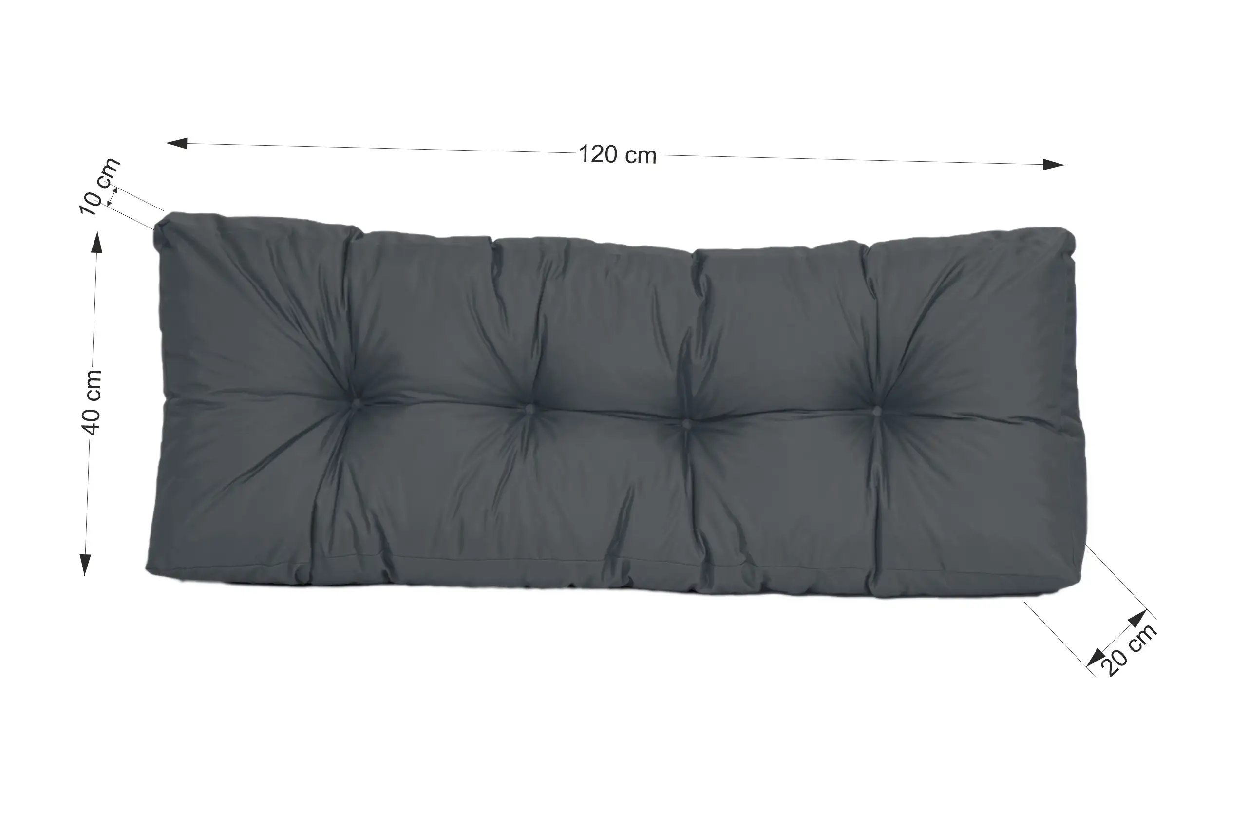TexDeko Comfort Palettenkissen wasserabweisend 120x80x12cm mit abnehmbarem Bezug TexDeko Comfort Palettenkissen wasserabweisend 120x80x12cm mit abnehmbarem Bezug