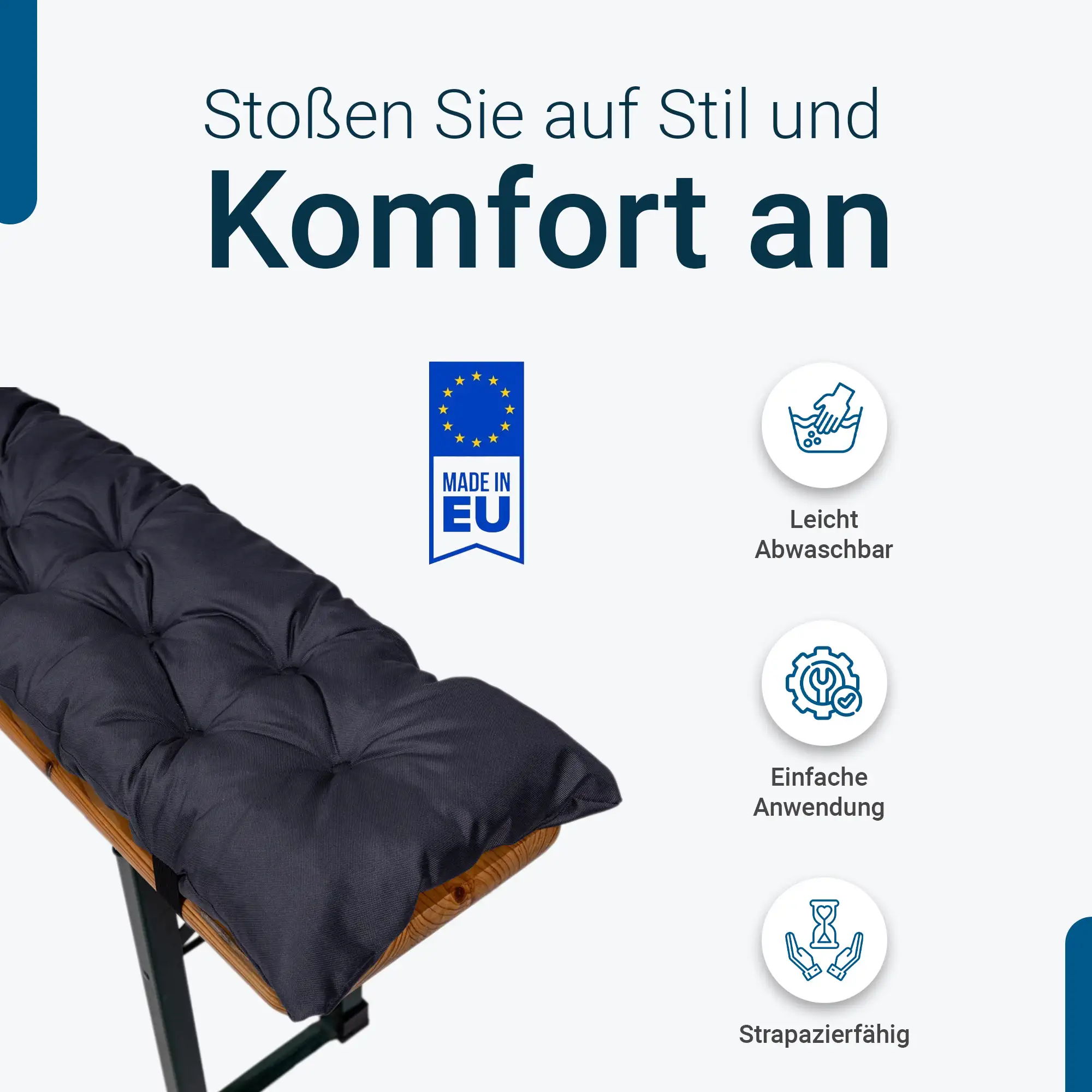 TexDeko® 2er-Set Bierbankauflagen gesteppt – Komfort & Stil für Ihre Bierzeltgarnitur TexDeko® 2er-Set Bierbankauflagen gesteppt – Komfort & Stil für Ihre Bierzeltgarnitur