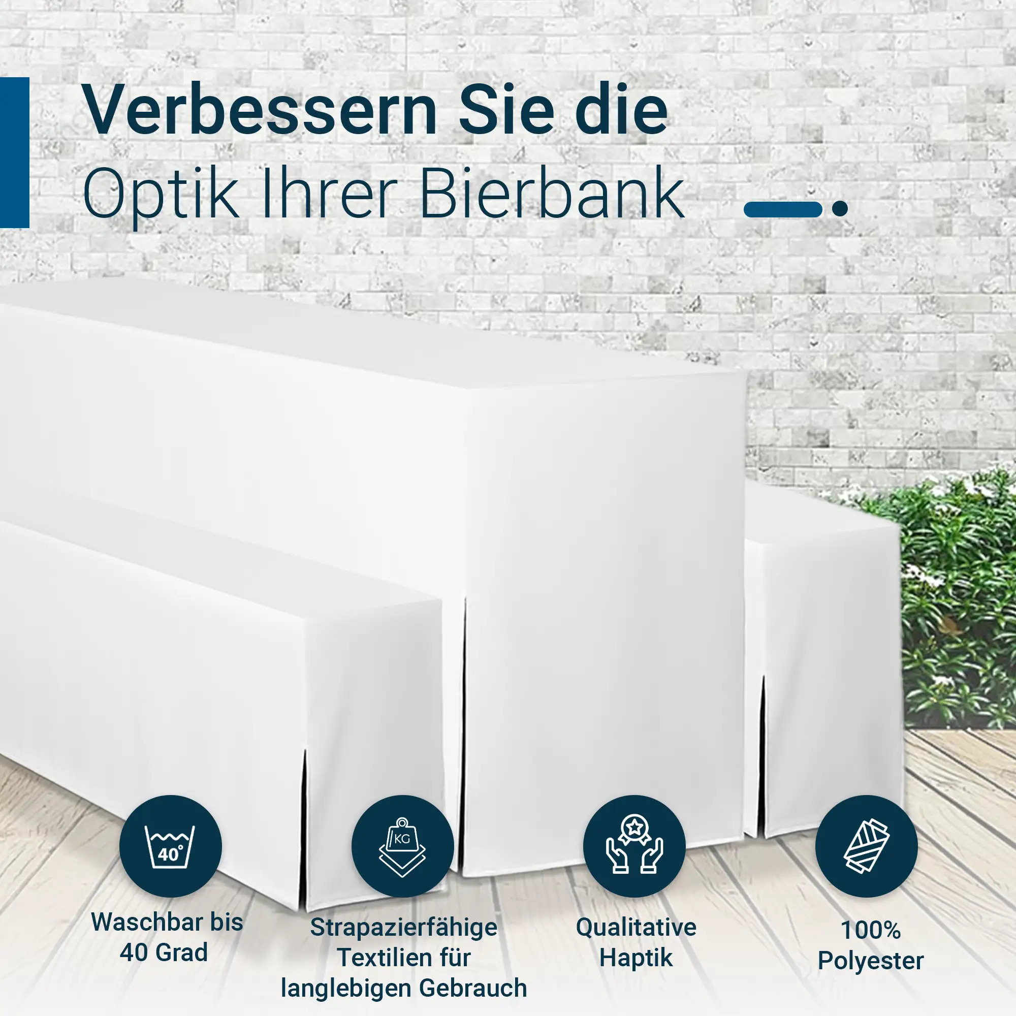 Hussen für Bierzeltgarnitur Premium SET Biertischhussen 220cm Hussen für Bierzeltgarnitur Premium SET Biertischhussen 220cm