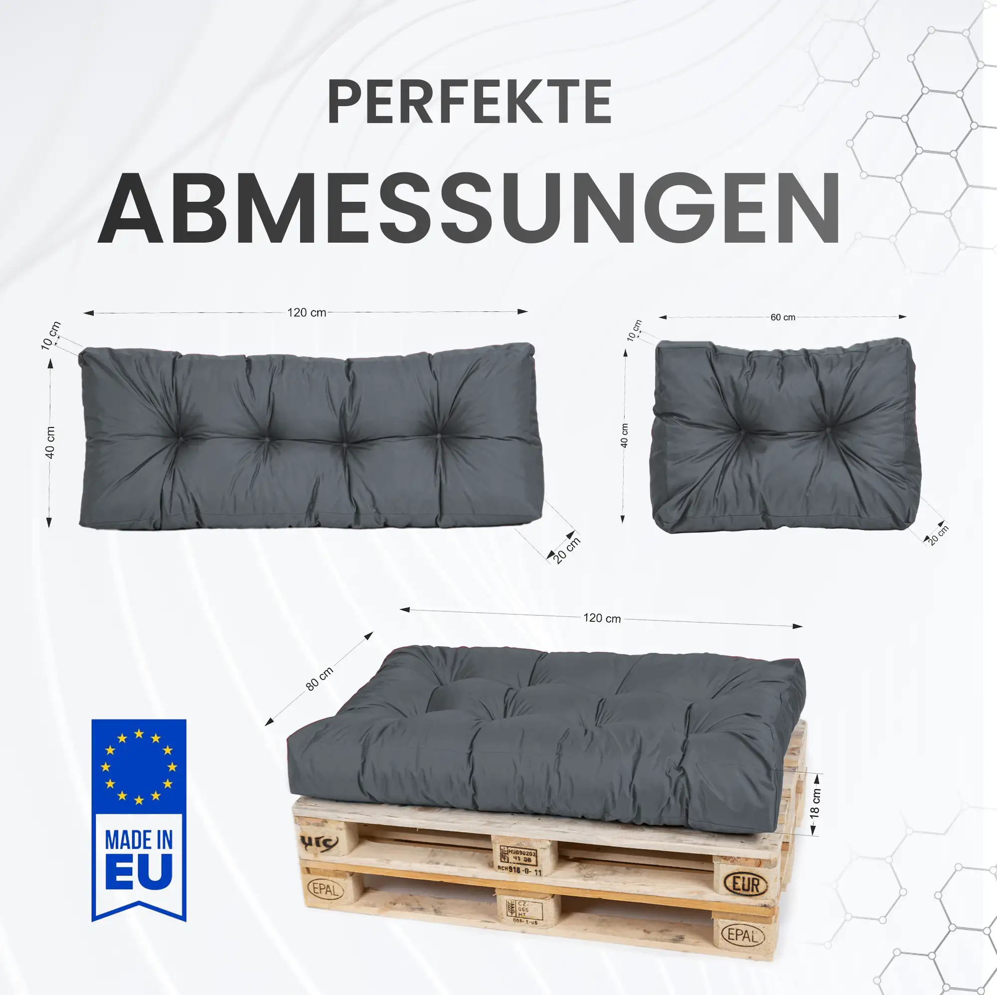 TexDeko Garden Palettenkissen gesteppt wasserabweisend TexDeko Garden Palettenkissen gesteppt wasserabweisend