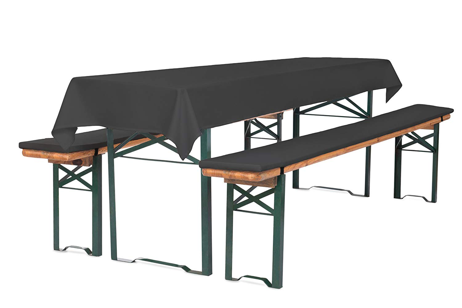 tempbierbankauflagenmittischdeckeanthrazitW3LTGHmmeg7Ky Bierbankauflagen mit Tischdecke 2,2cm hoch 3TLG Set