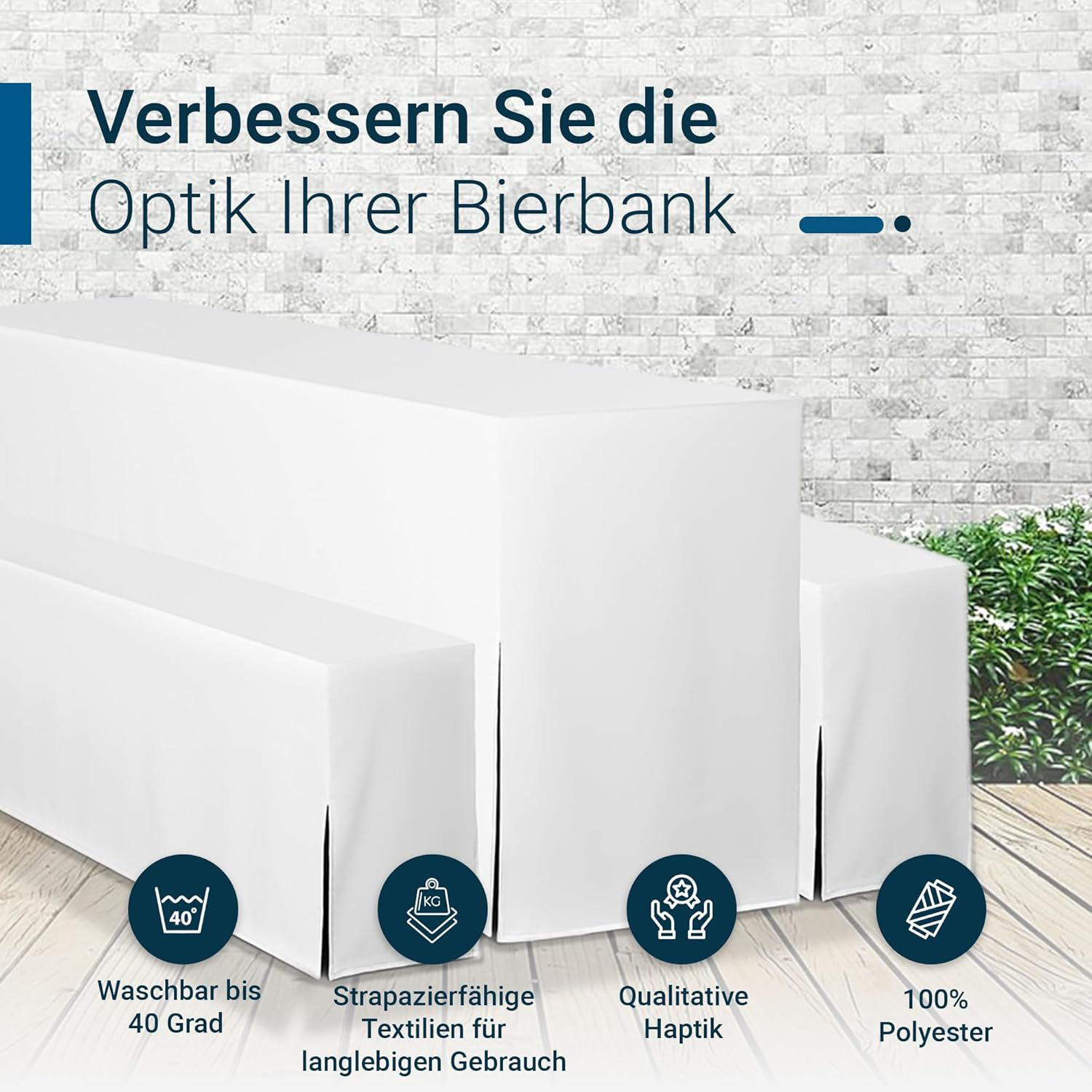 Bierbankhusse Premium für Bierzeltgarnitur (nur Bank) 220cm Bierbankhusse Premium für Bierzeltgarnitur (nur Bank) 220cm