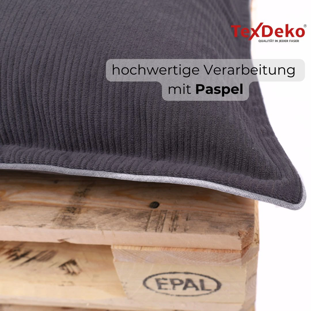 TexDeko Cord Palettenkissen aus weichem Cordstoff TexDeko Cord Palettenkissen aus weichem Cordstoff