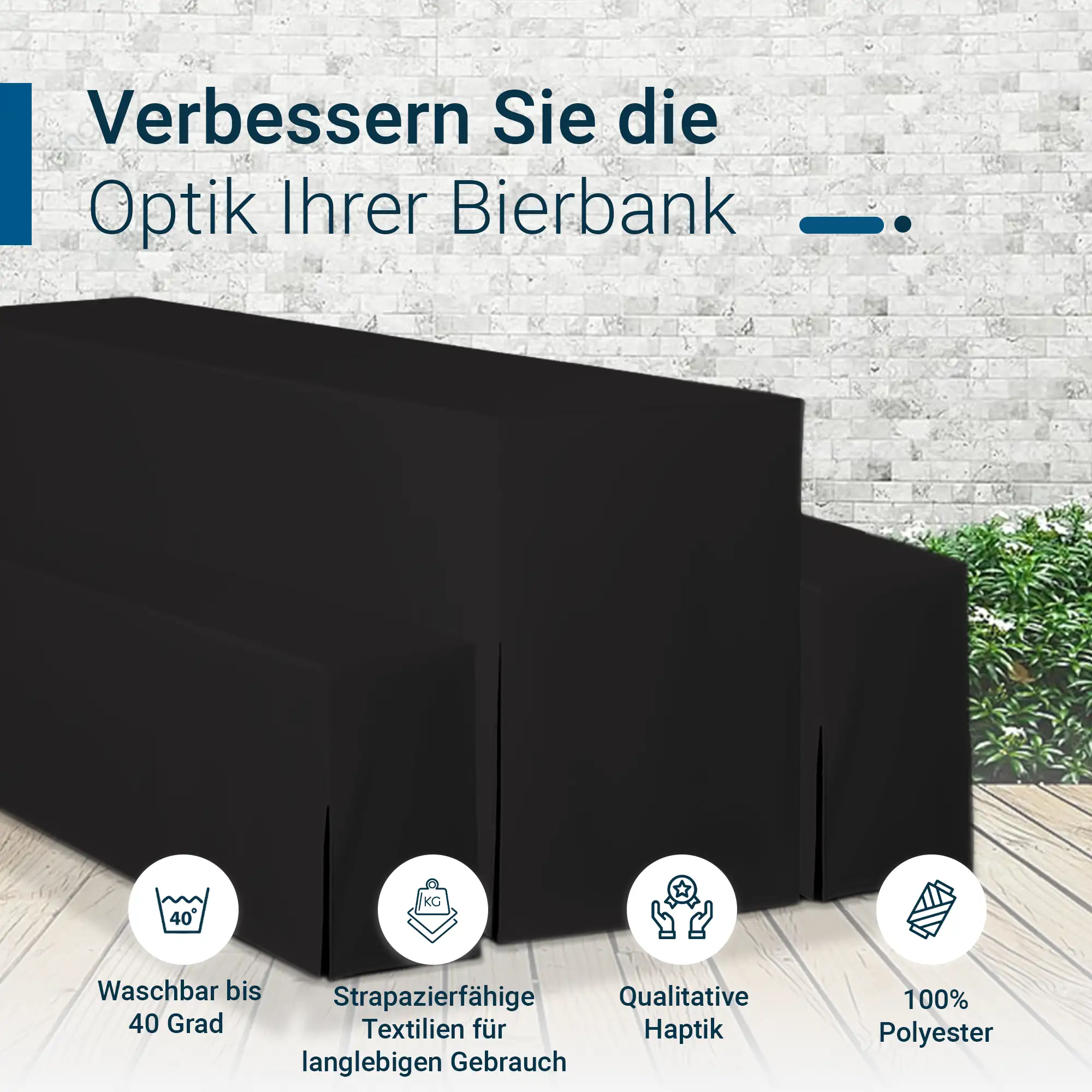 Hussen für Bierzeltgarnitur Premium SET Biertischhussen 220cm Hussen für Bierzeltgarnitur Premium SET Biertischhussen 220cm