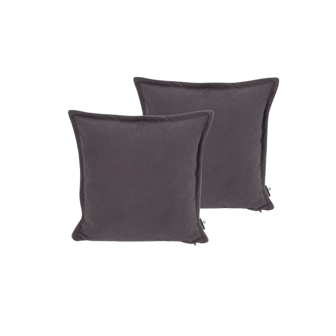 TexDeko Cord 2er Set Dekokissen aus weichem Cordstoff