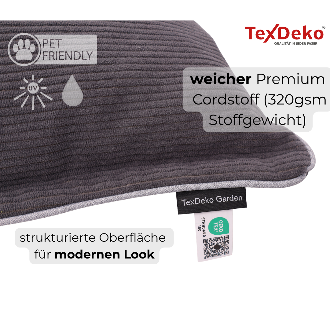 TexDeko Cord Palettenkissen aus weichem Cordstoff TexDeko Cord Palettenkissen aus weichem Cordstoff