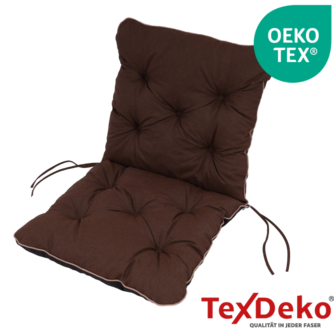 TexDeko Ecolen Gartenstuhlauflage 80 × 40 cm Niedriglehner gesteppt, wasserabweisend