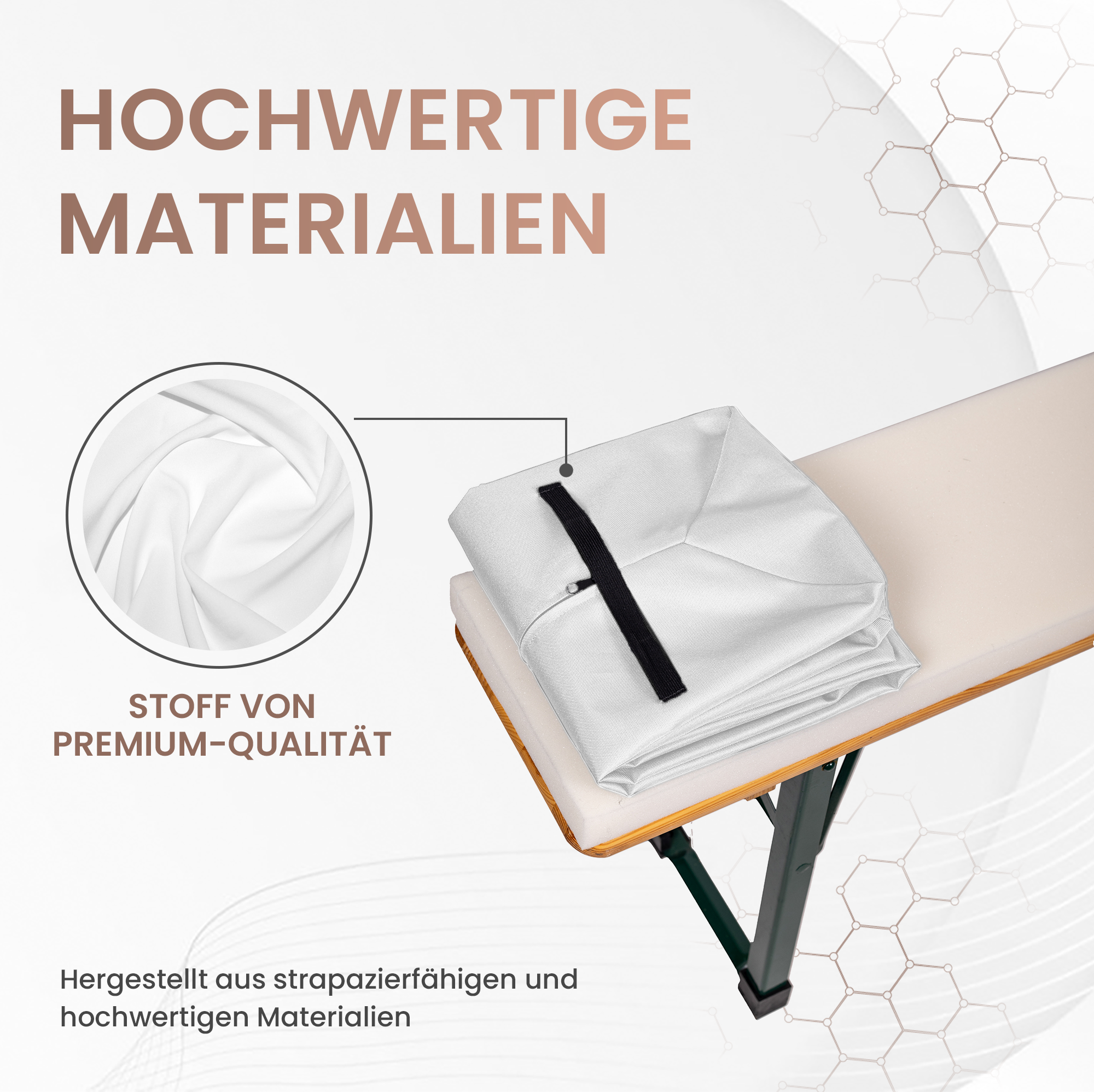 Bierbankauflagen mit Tischdecke 2,2cm hoch 3TLG Set Bierbankauflagen mit Tischdecke 2,2cm hoch 3TLG Set
